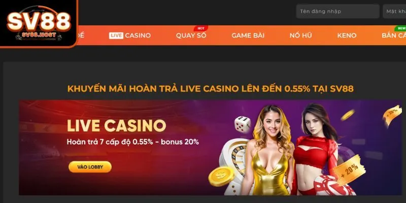 Hoàn trả lên tới 0,55% cho mọi cược thủ