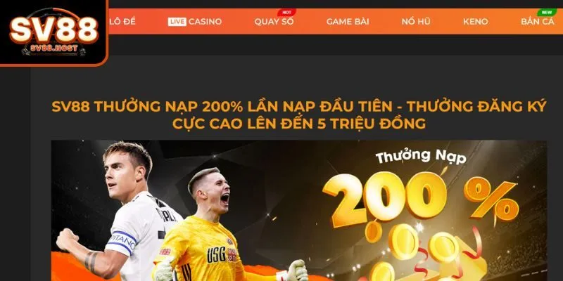 Thưởng 200% khi nạp lần đầu